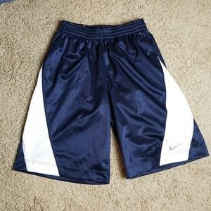 Nike navy blue and white basketball shorts